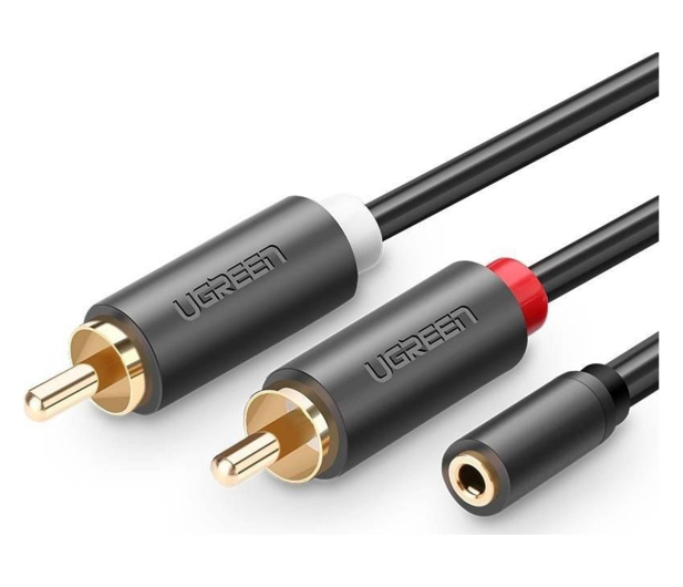 UGREEN AV102 Kabel 2x RCA Cinch jack 3.5 mm 1m czarny - 1488937 - zdjęcie 3